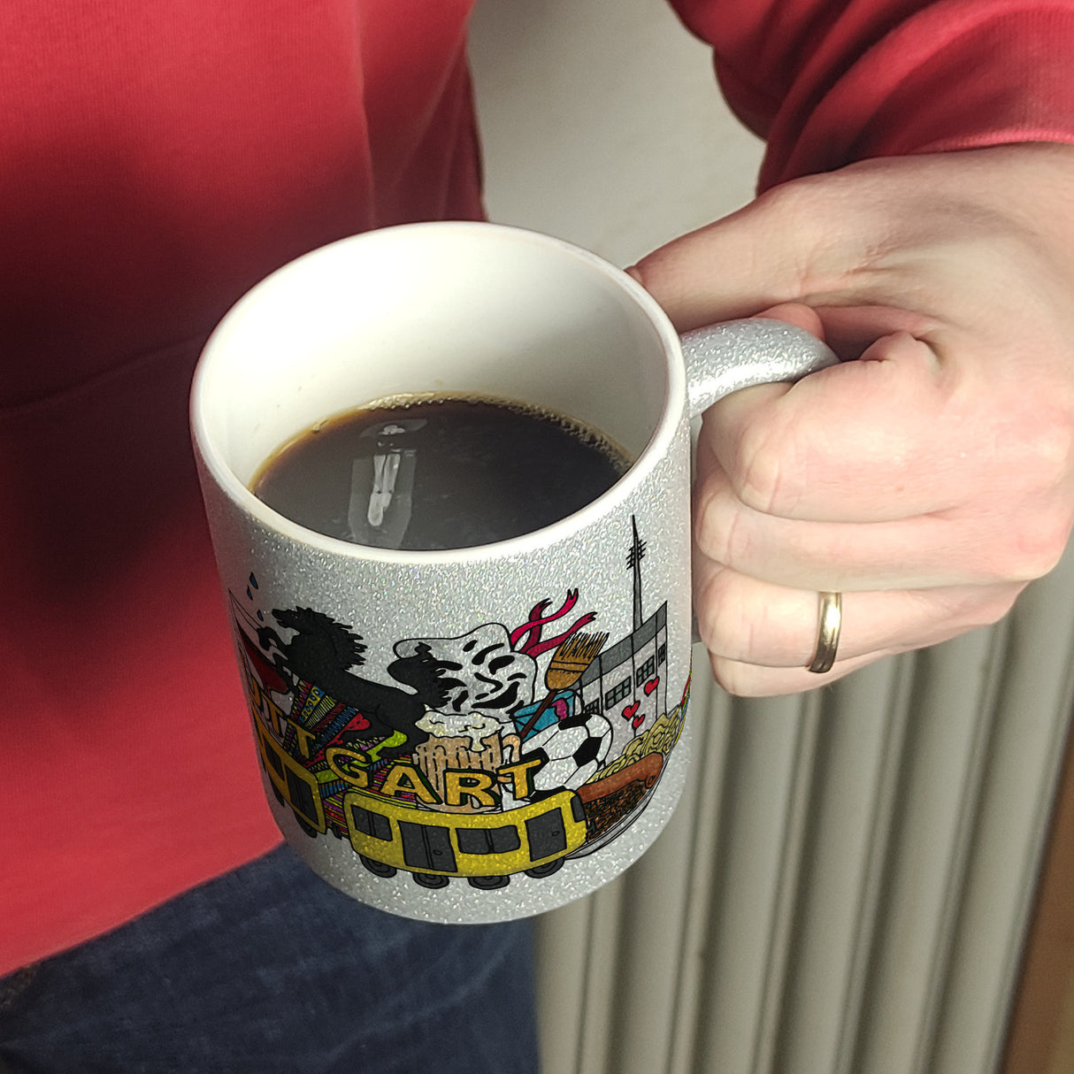 Wimmelgrafik Stuttgart Kaffeebecher