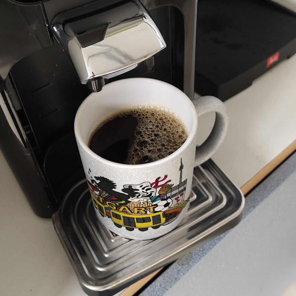 Wimmelgrafik Stuttgart Kaffeebecher