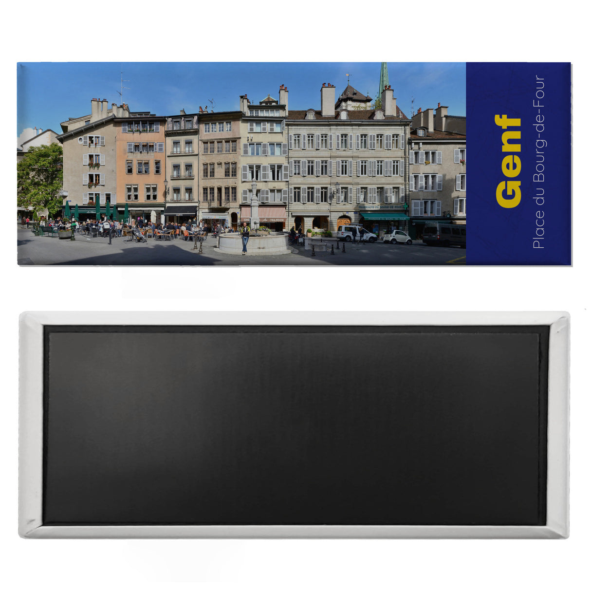 streetline Genf Place du Bourg-de-Four Panorama Souvenir Magnet