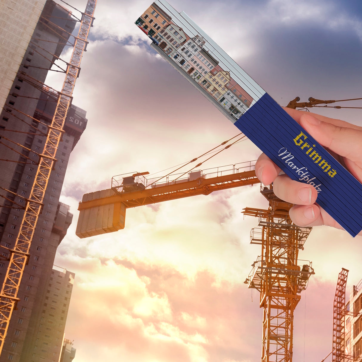 streetline Grimma Marktplatz Meterstab aus Holz