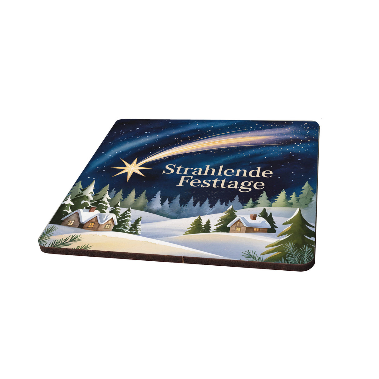 Weihnachten Sternschnuppe 6er Set Untersetzer aus Holz - Strahlende Festtage