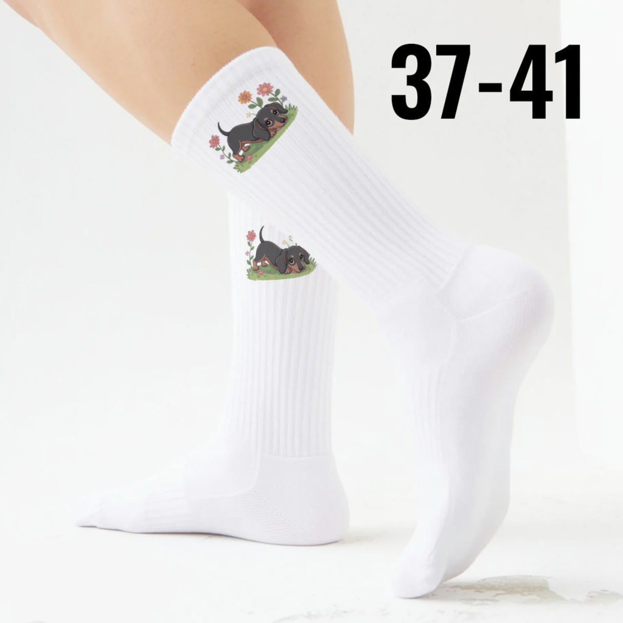 epicsocks Dackel Dreams Blumenwiese Socken in 37-41 im Paar