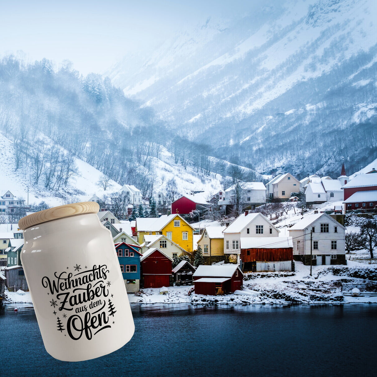 Weihnachtszauber Typografie Keksdose