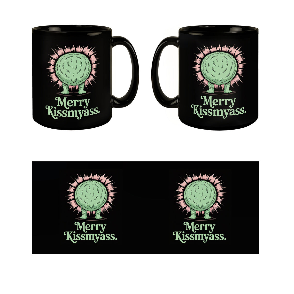 Hinterteil Weihnachtsmuffel Merry Kissmyass Tasse Weihnachten