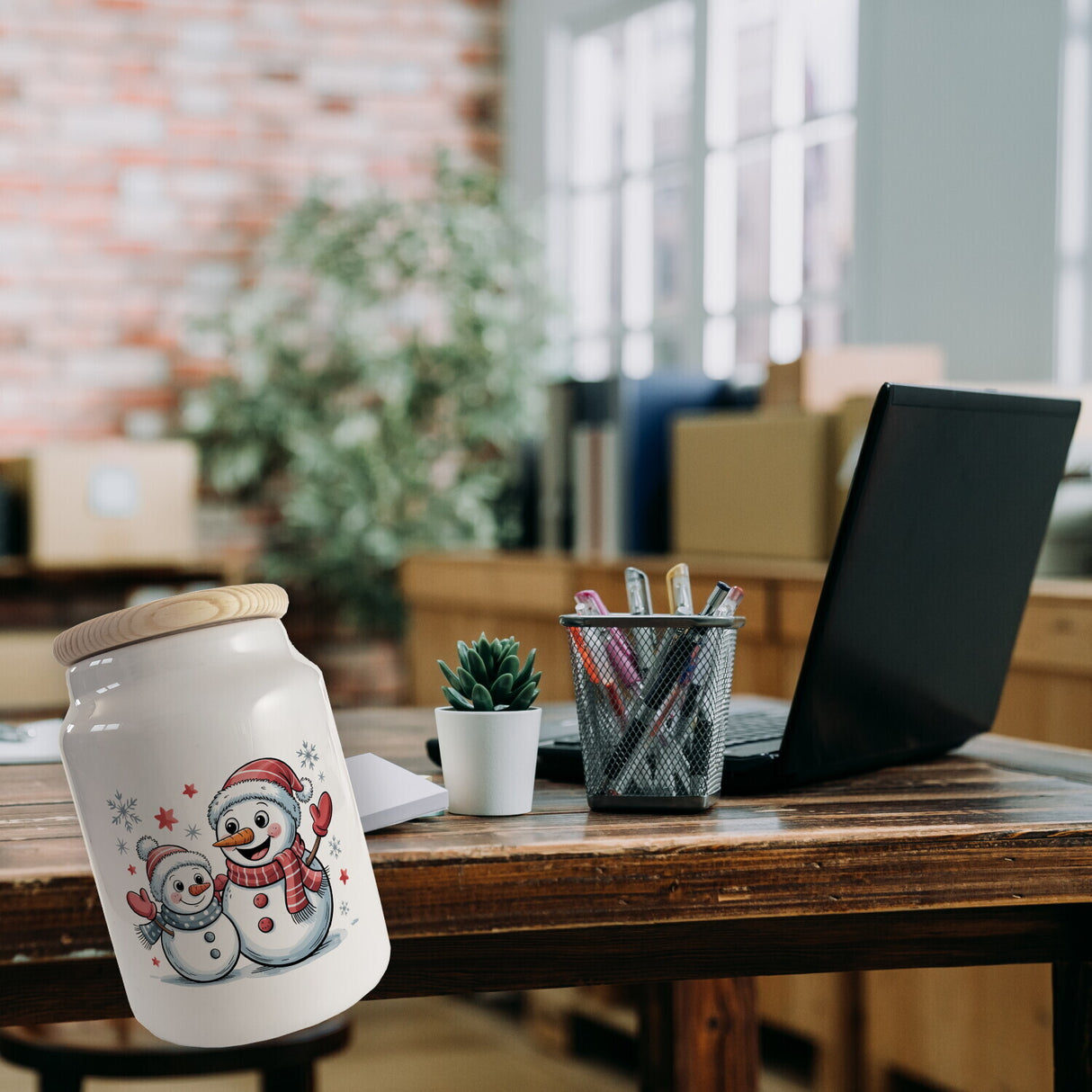 Cartoon Schneemänner Schneeflocken Keksdose n