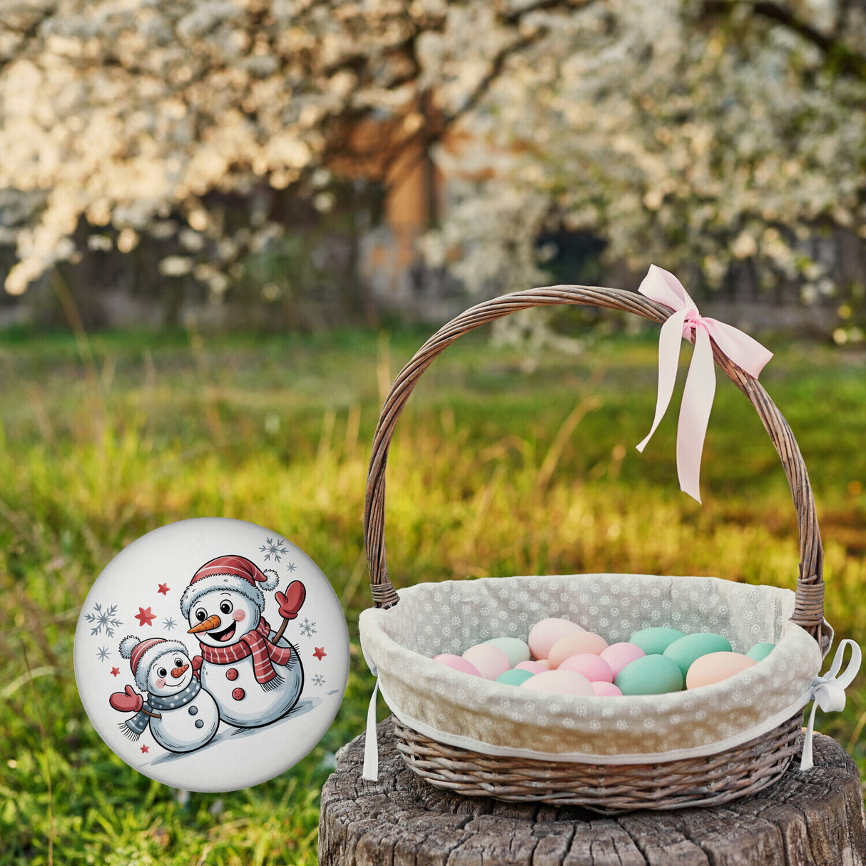 Cartoon Schneemänner Schneeflocken Magnet