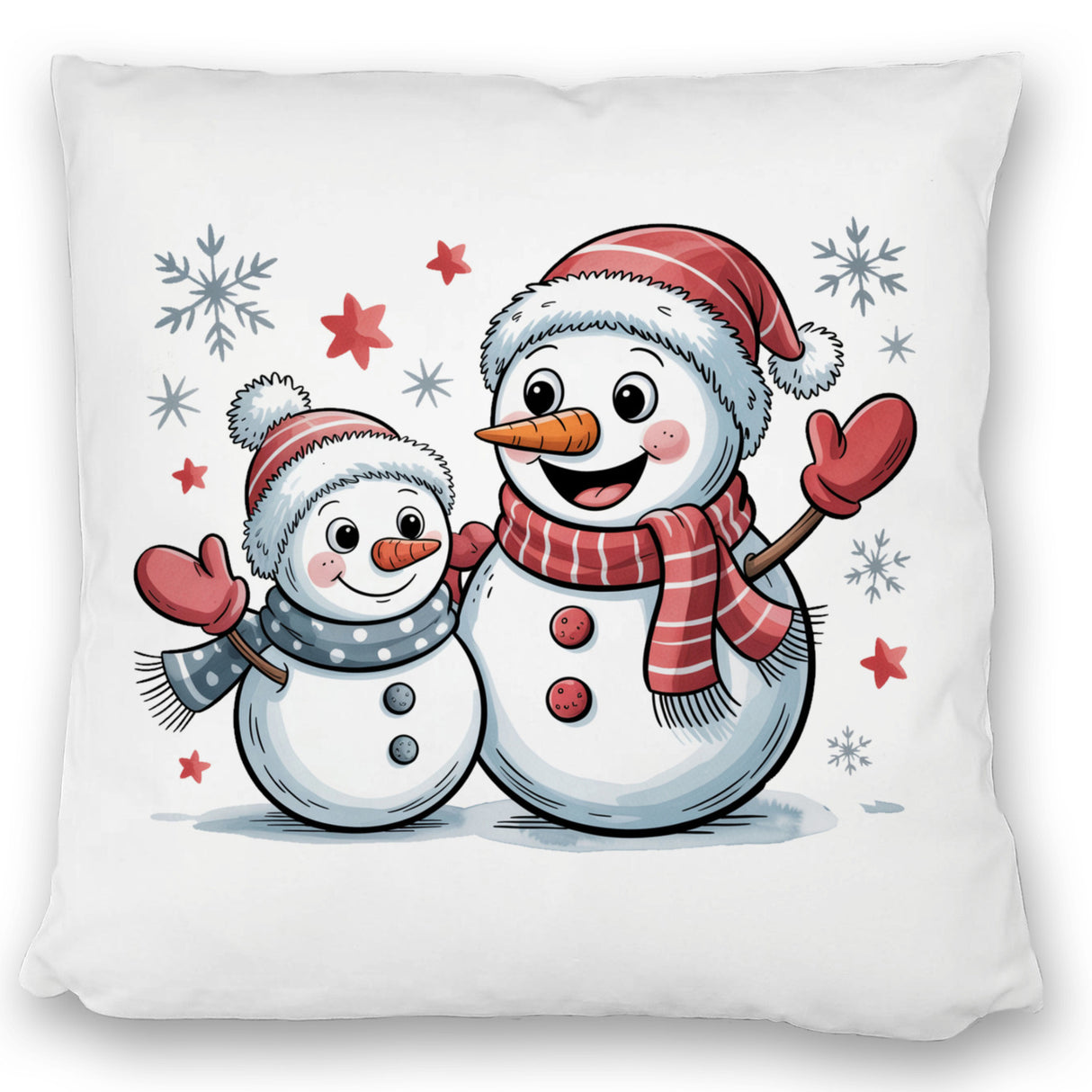 Cartoon Schneemänner Schneeflocken Kissen