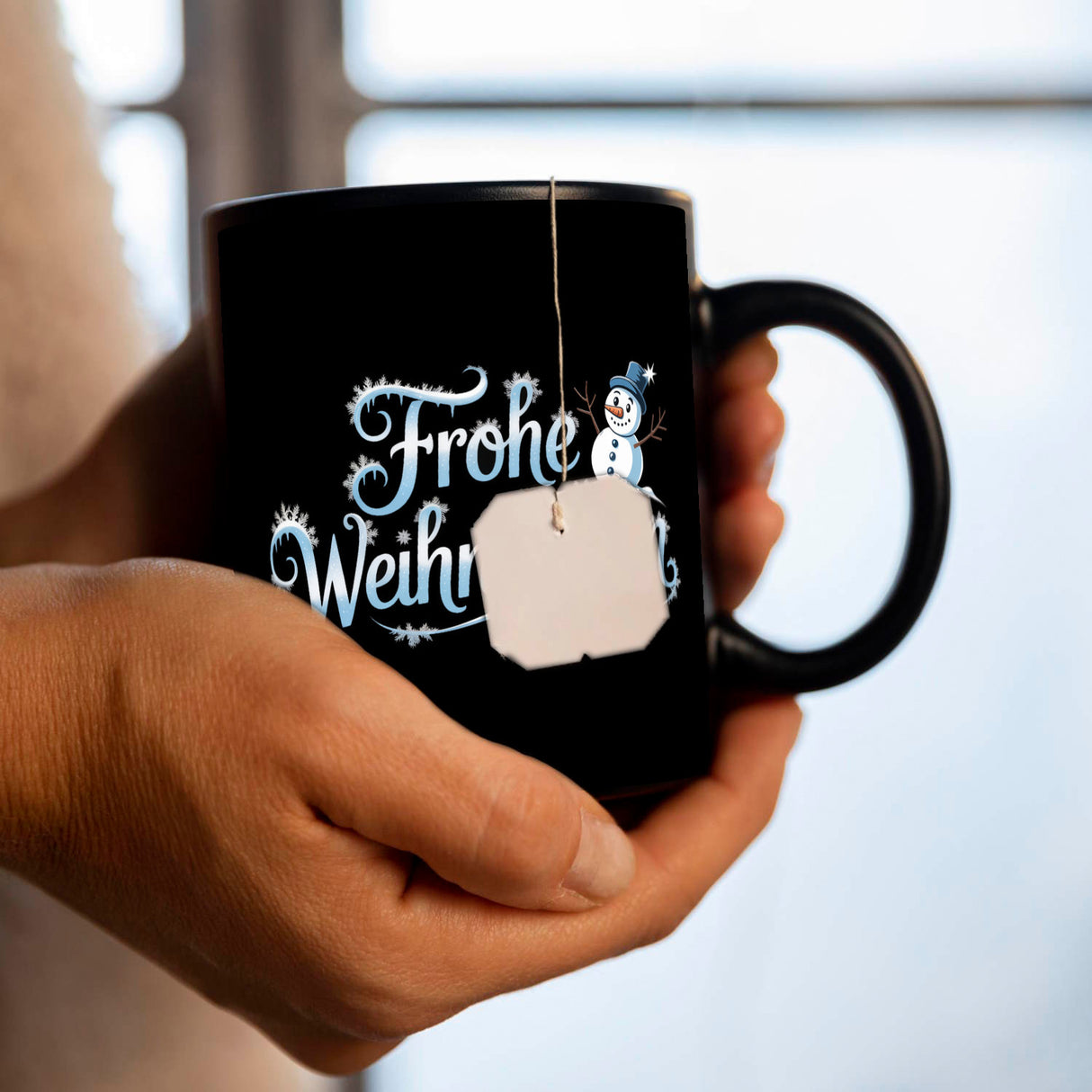 Frohe Weihnachten mit Schneemann Kaffeebecher