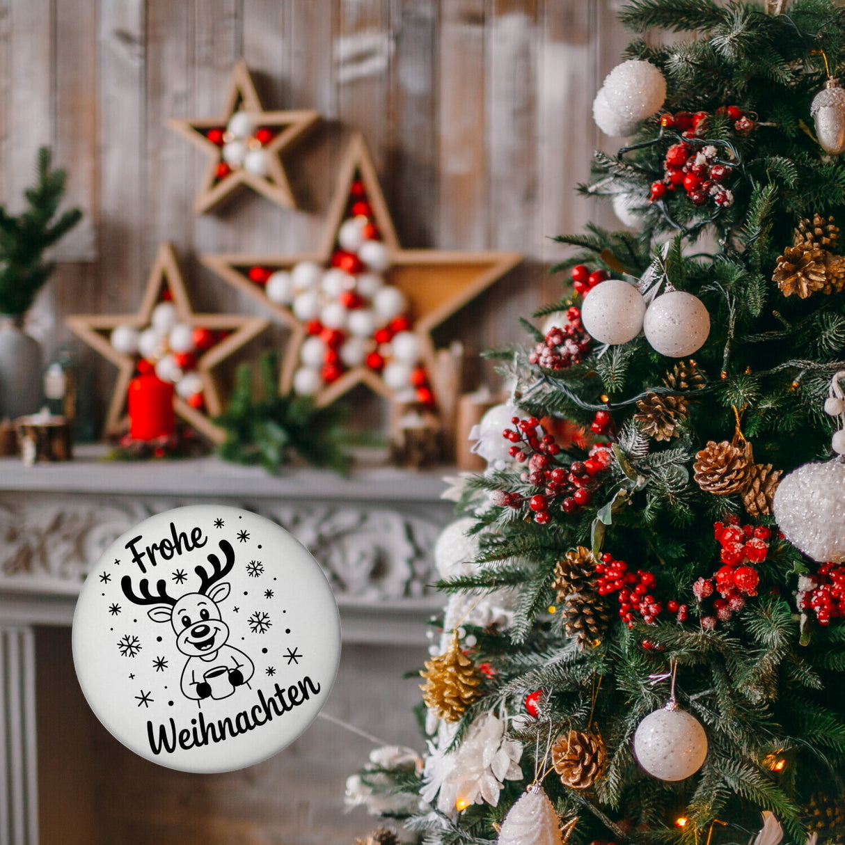 Frohe Weihnachten Cartoon Rentier Magnet