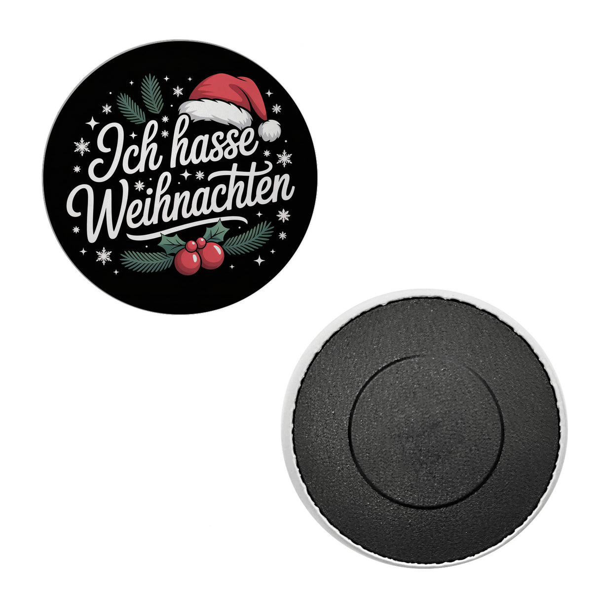 Ich hasse Weihnachten Magnet mit Weihnachtsmannhut