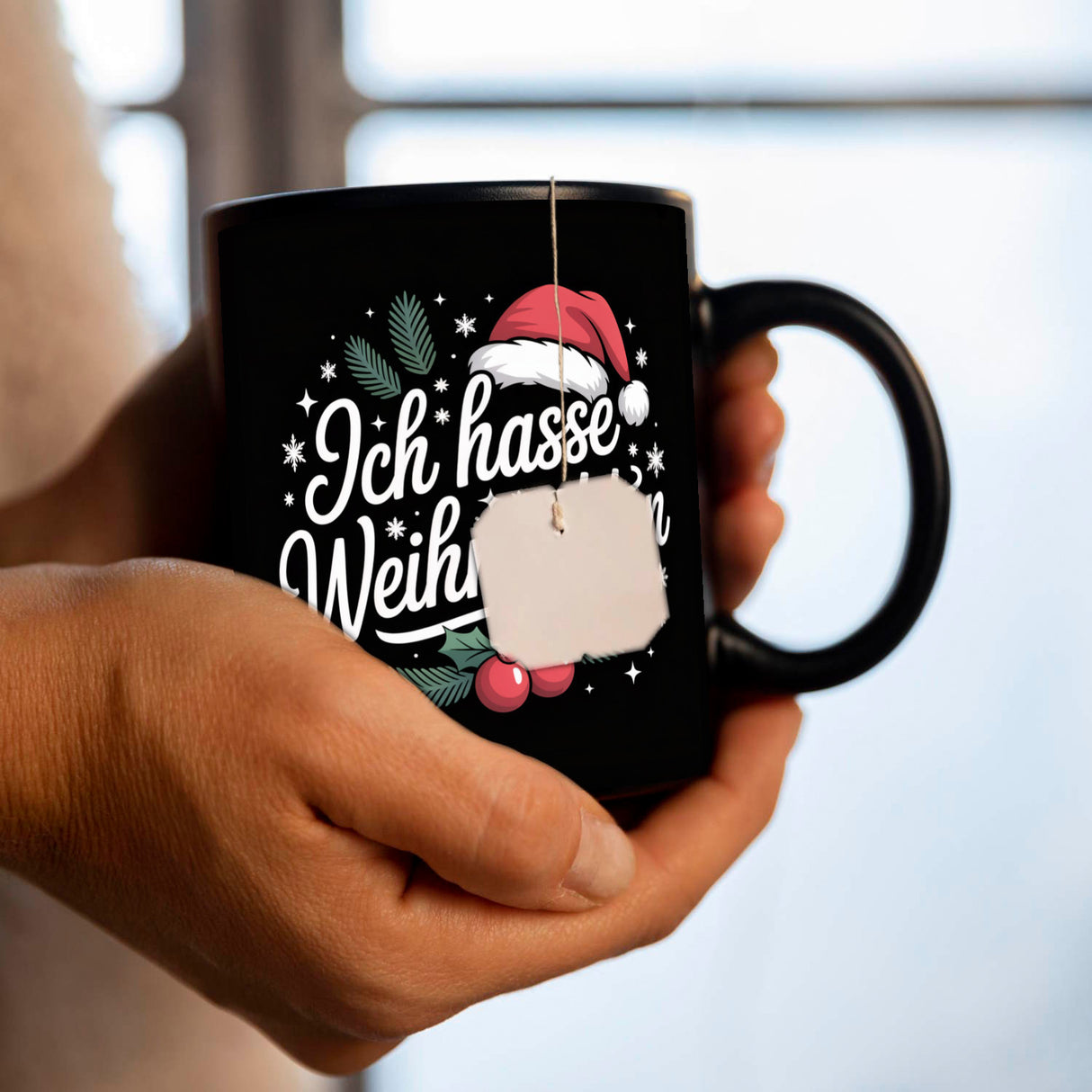 Ich hasse Weihnachten Tasse mit Weihnachtsmannhut