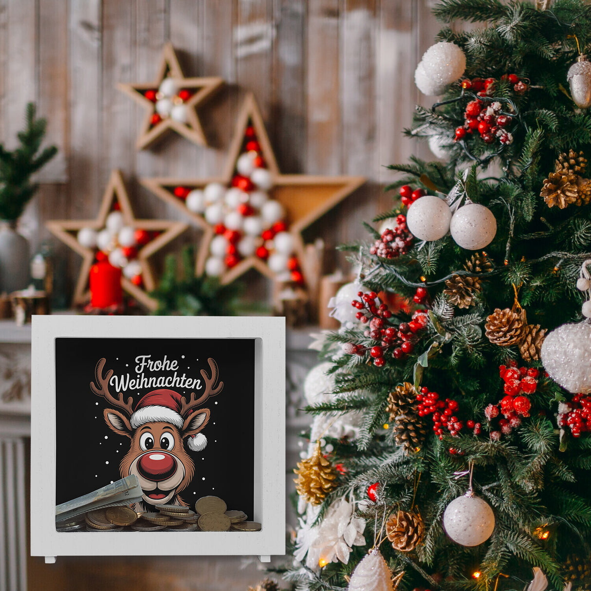 Rentier Frohe Weihnachten Spardose für Weihnachten