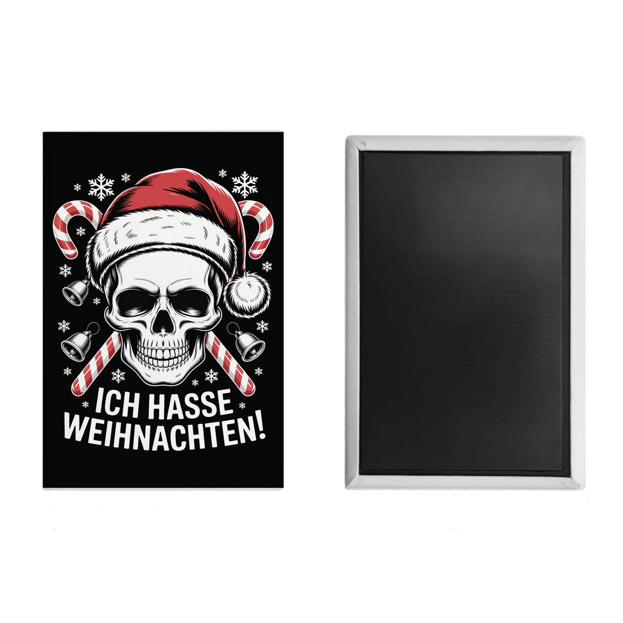 Totenkopf Weihnachtsmann Souvenir Magnet - Ich hasse Weihnachten