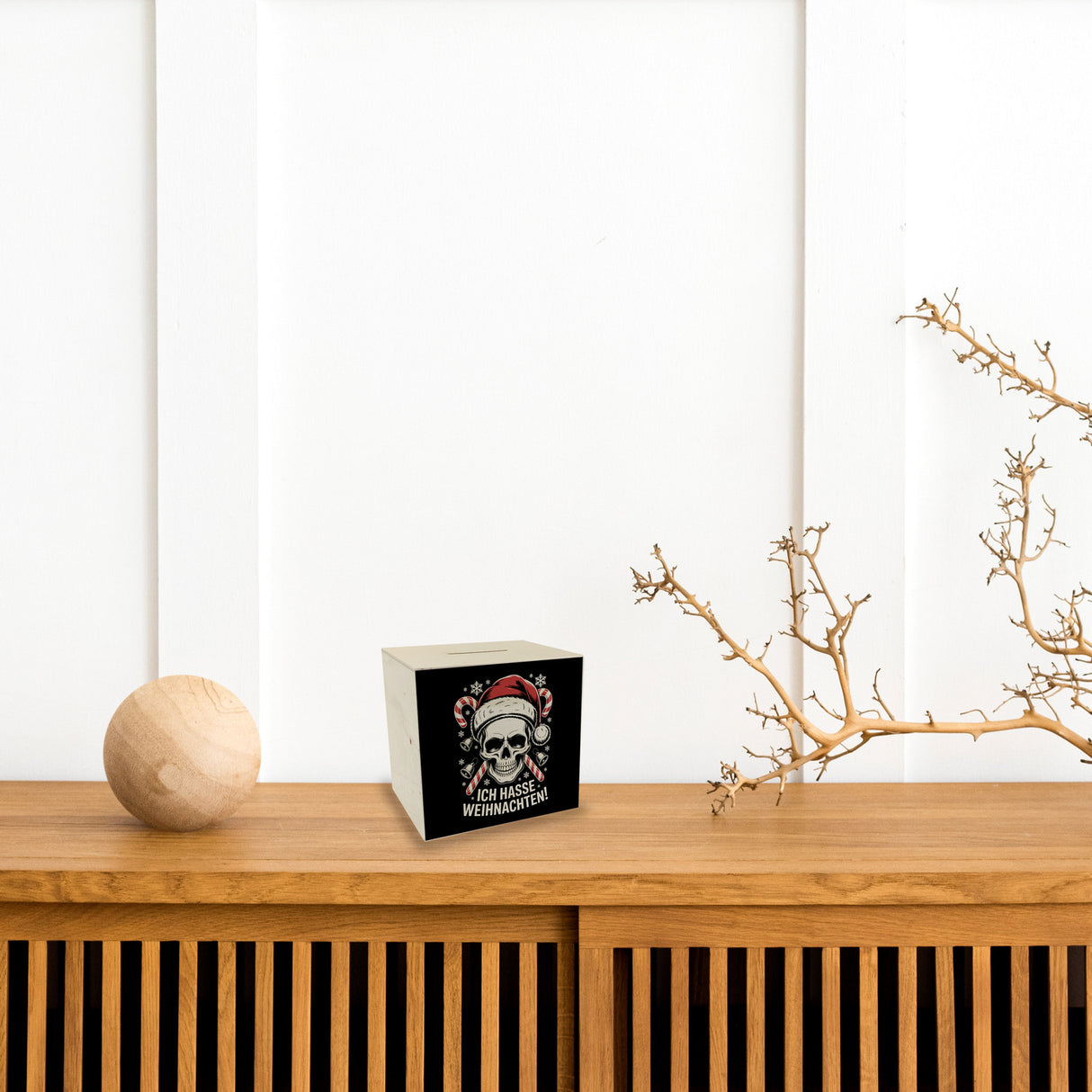 Totenkopf Weihnachtsmann Spardose - Ich hasse Weihnachten