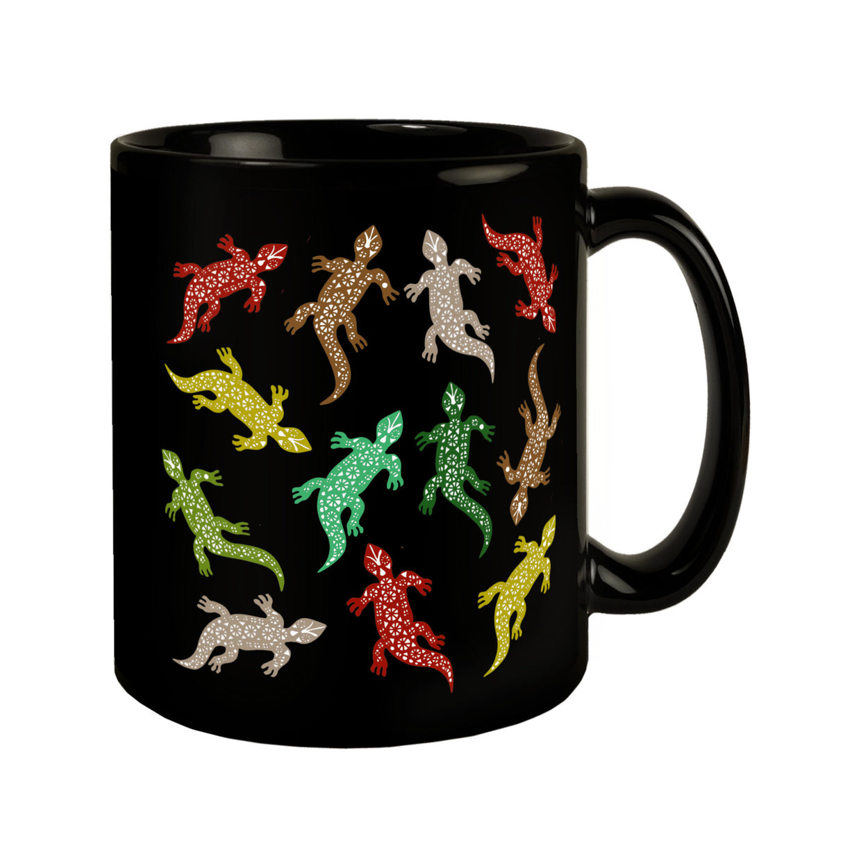 Eidechsen Tasse in Schwarz