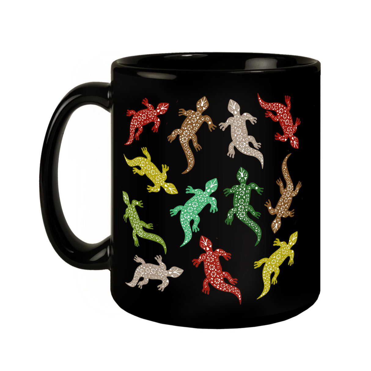 Eidechsen Tasse in Schwarz
