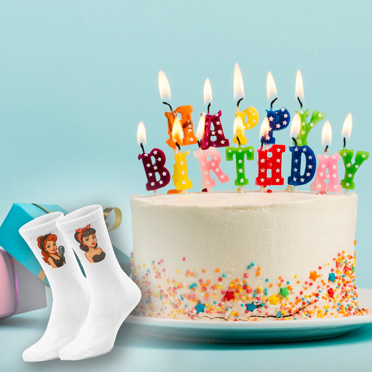 epicsocks Retro Vibes Rock’n’Roll Girls Socken in 37-41 im Paar