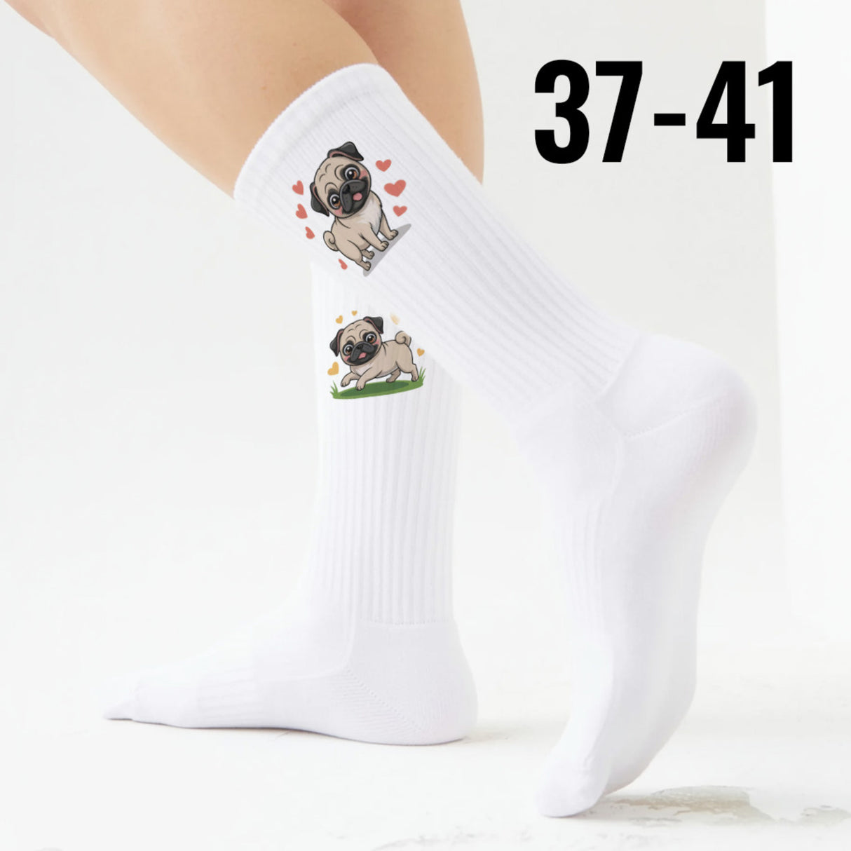 epicsocks Pug Paradise Socken in 37-41 im 6er Set in Geschenkdose im 6er Set in Geschenkbox