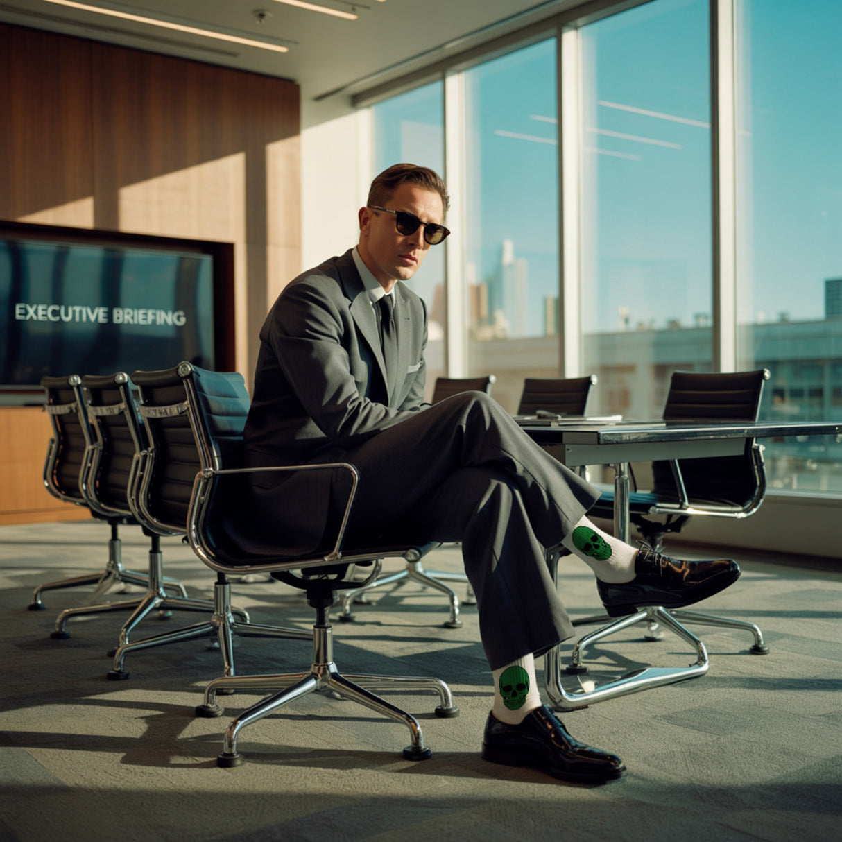 epicsocks Colorful Skulls Grüner Schädel Socken in 37-41 im Paar