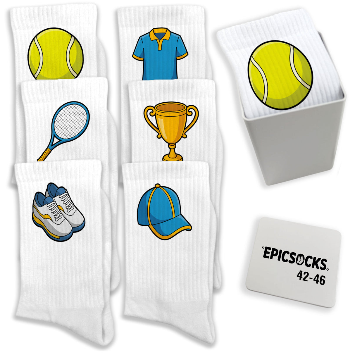 epicsocks Top Spin Socken in 37-41 im 6er Set in Geschenkdose im 6er Set in Geschenkbox