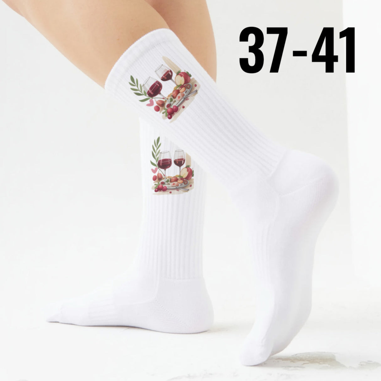 epicsocks WineWhisper Weinglas & Snacks Socken in 37-41 im Paar