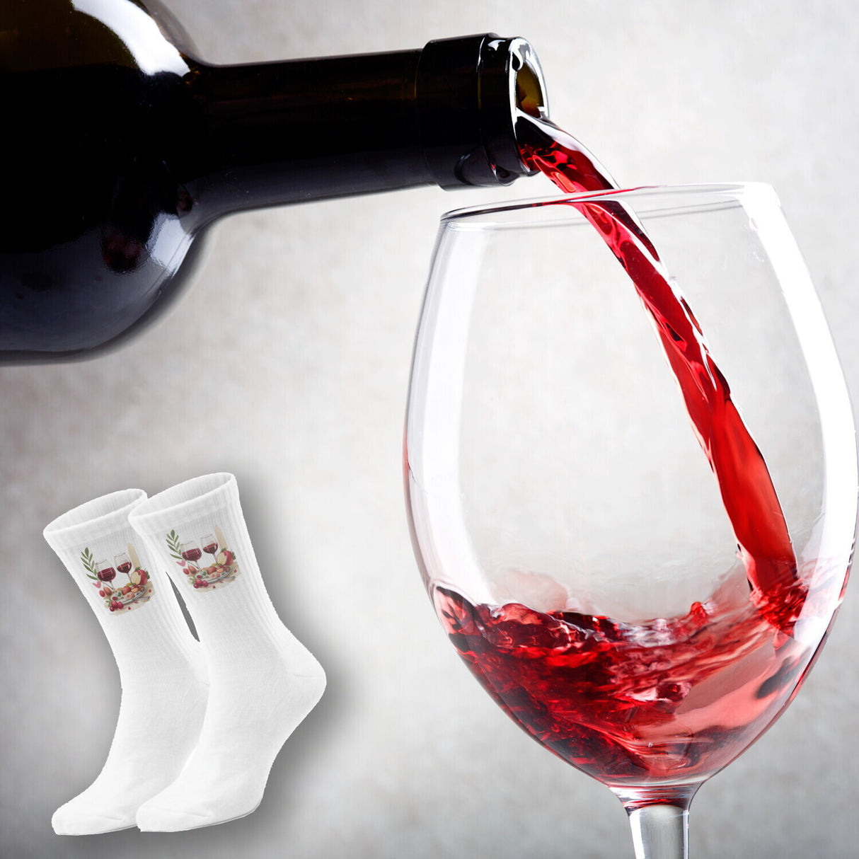 epicsocks WineWhisper Weinglas & Snacks Socken in 37-41 im Paar