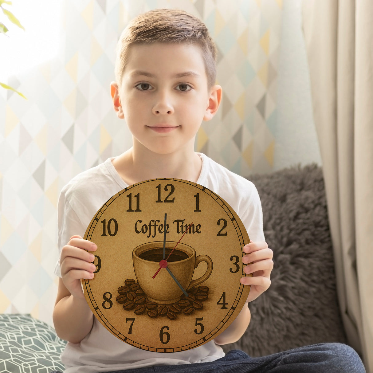 Coffee Time Wanduhr Kaffee Vintage Sepia