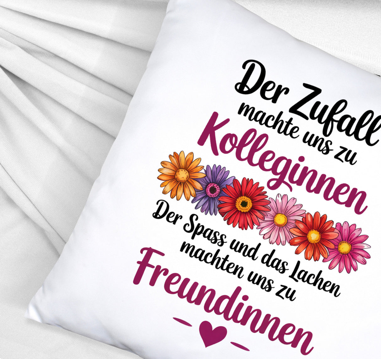 Beste Kollegin Kissen mit Spruch nicht nur Kolleginnen sondern Freundinnen