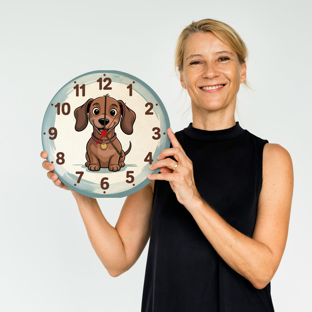 Dackel Cartoon Wanduhr für Kinderzimmer