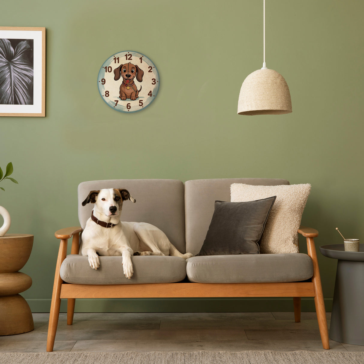 Dackel Cartoon Wanduhr für Kinderzimmer