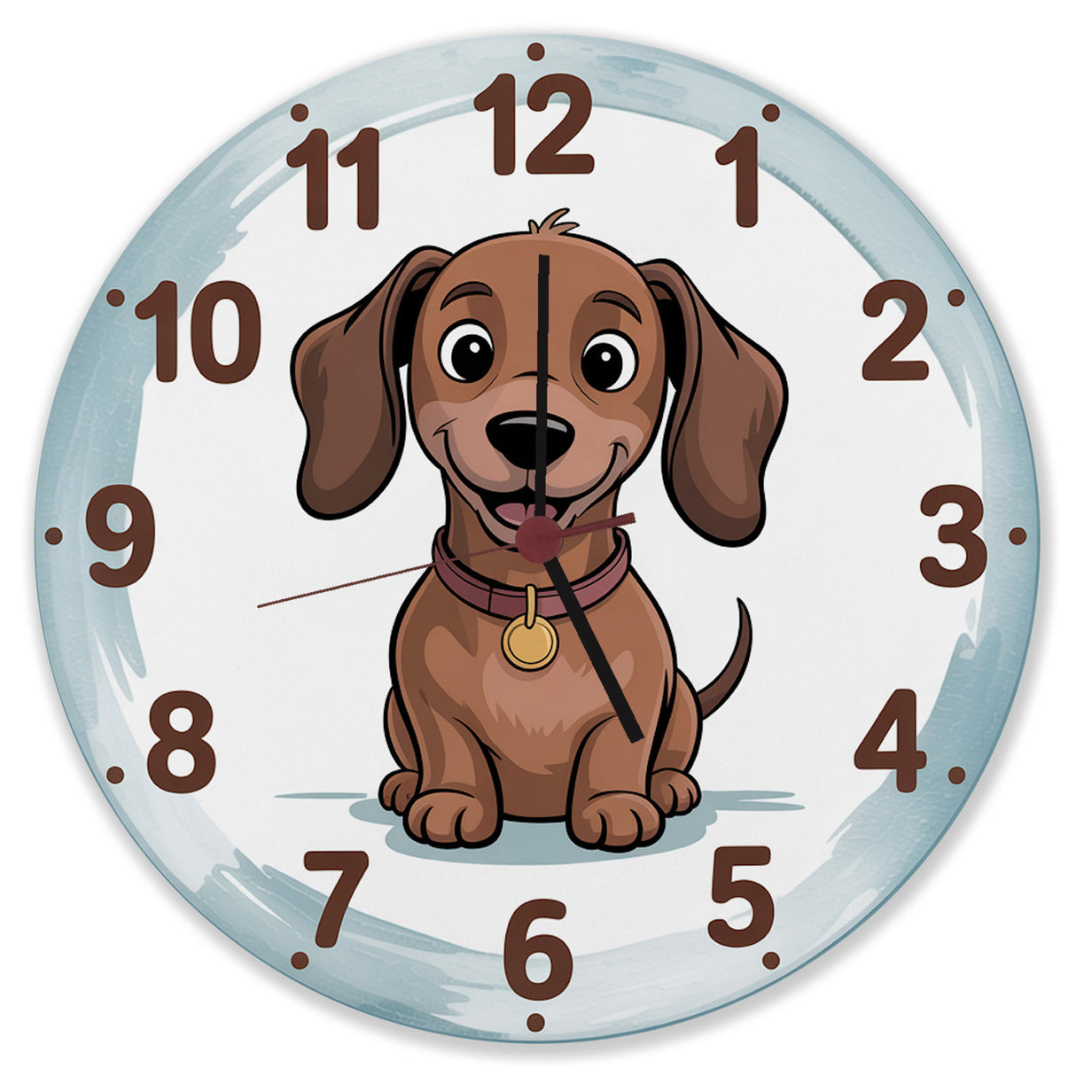 Dackel Cartoon Wanduhr für Kinderzimmer