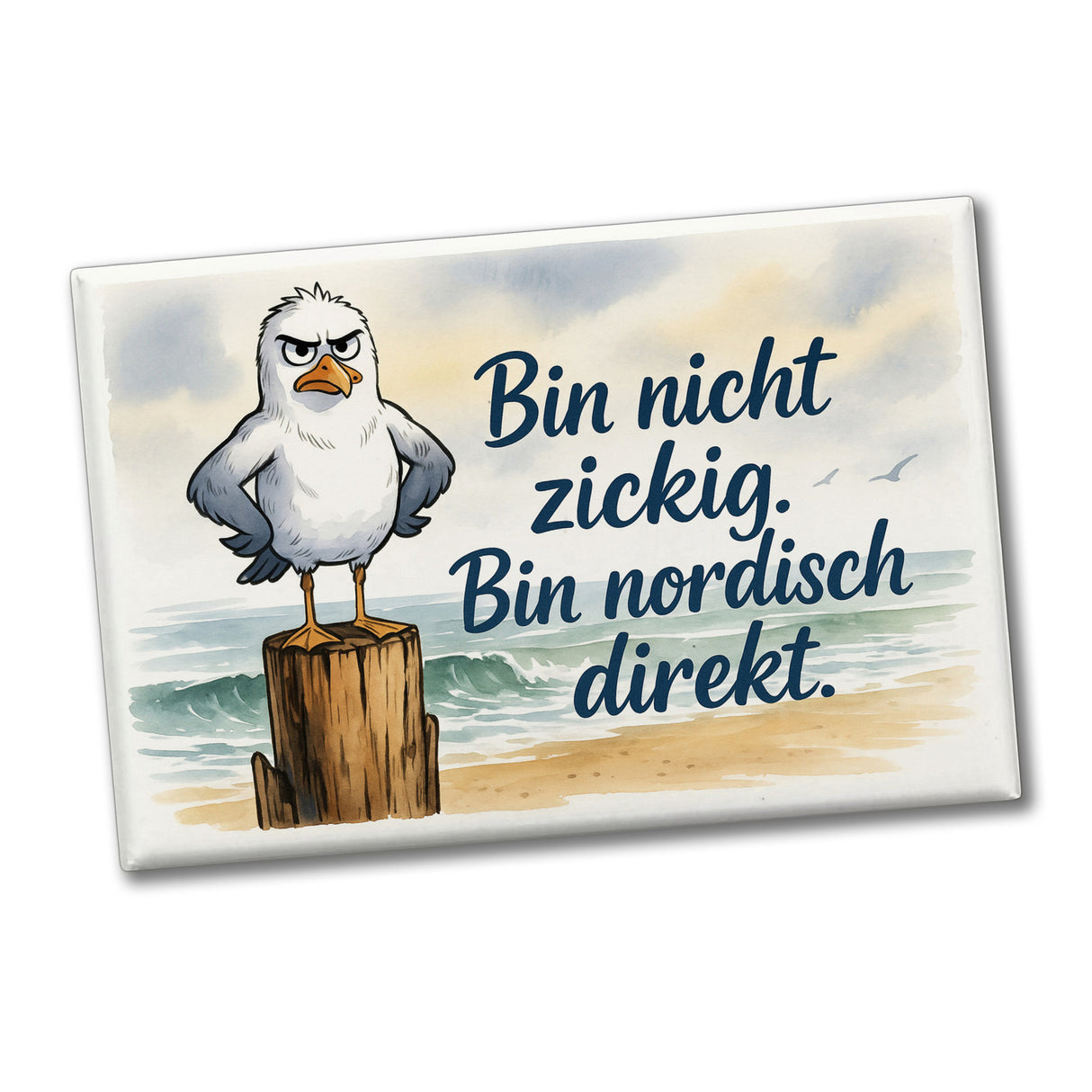 Möwe am Strand Souvenir Souvenir Magnet mit nordischem Humor
