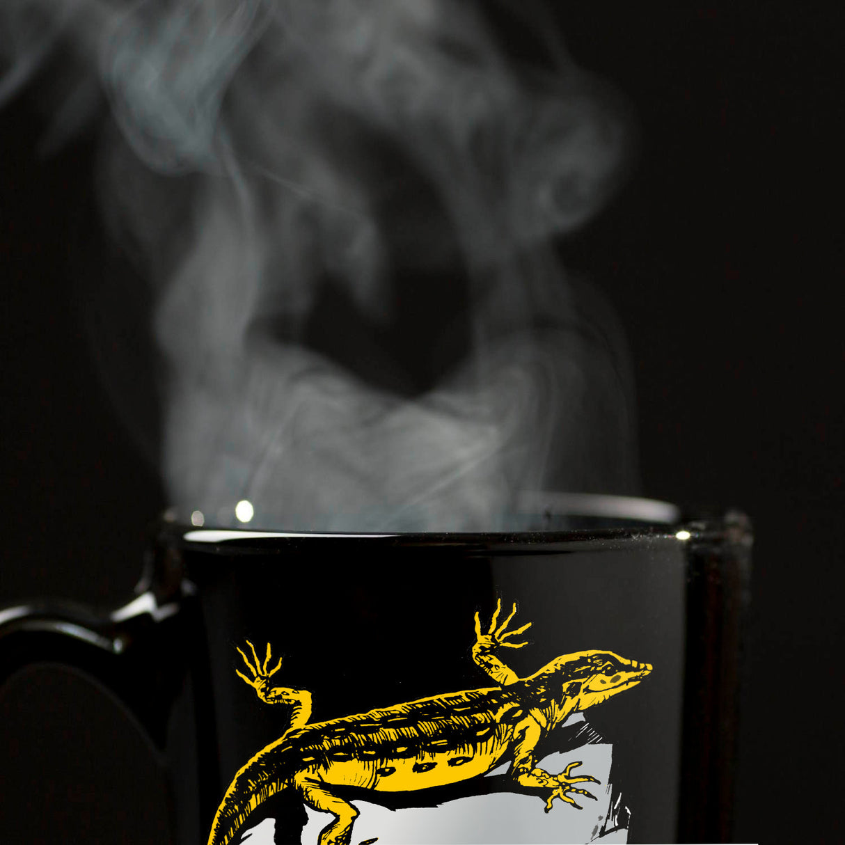 Eidechse Tasse in Schwarz