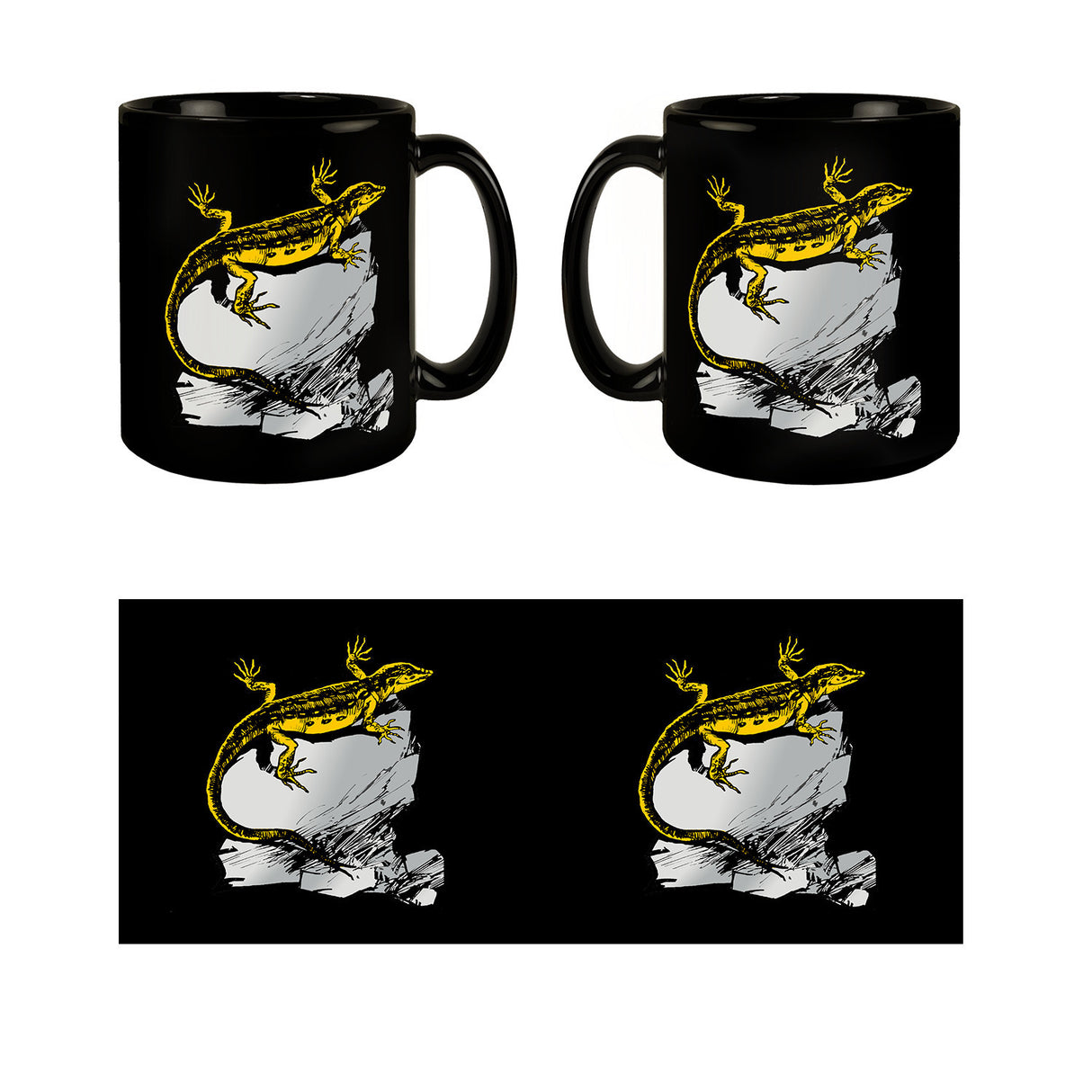 Eidechse Tasse in Schwarz