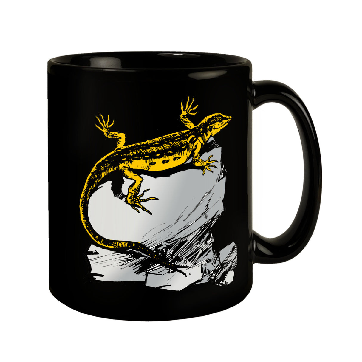 Eidechse Tasse in Schwarz