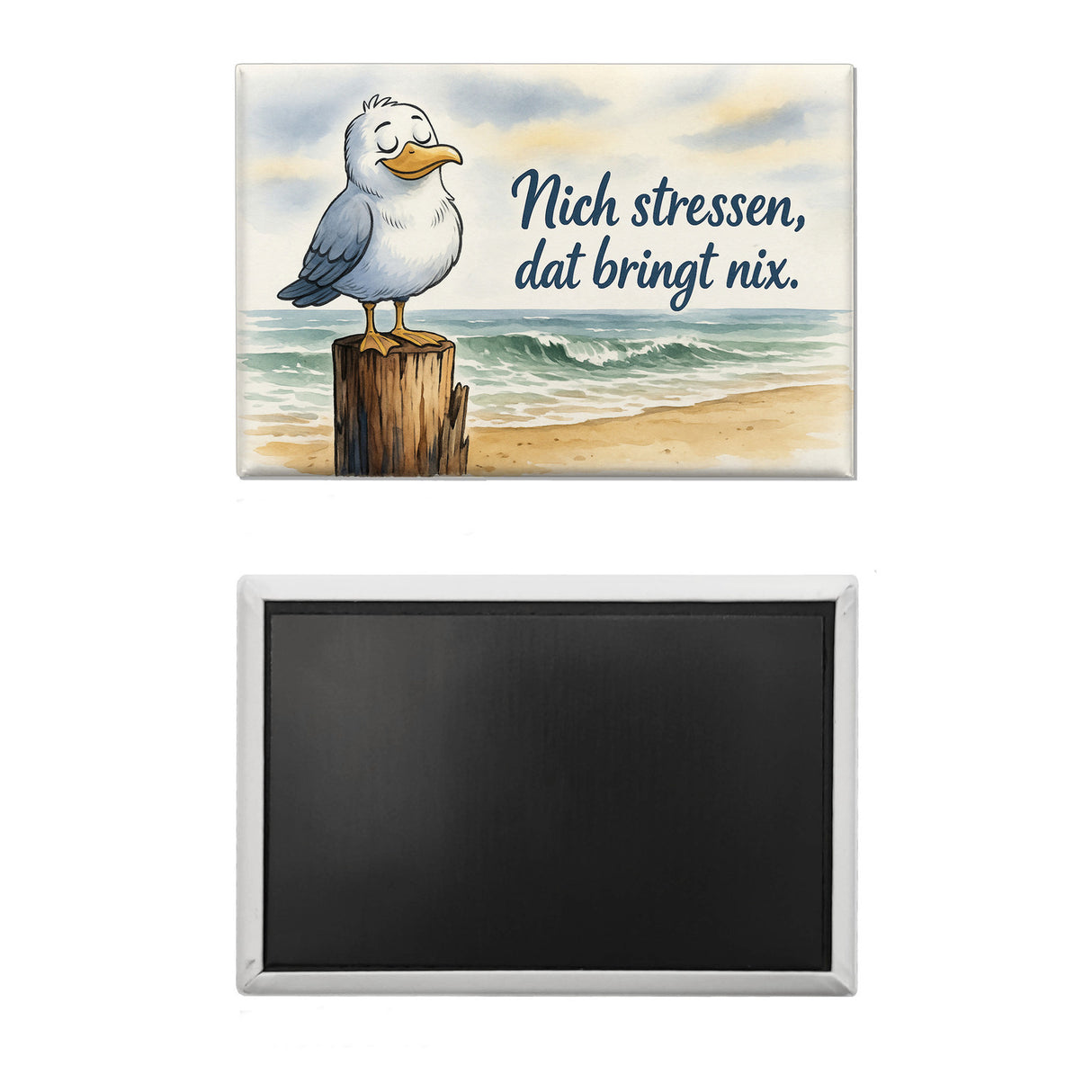 Möwe Nich stressen auf Aquarell Souvenir Magnet