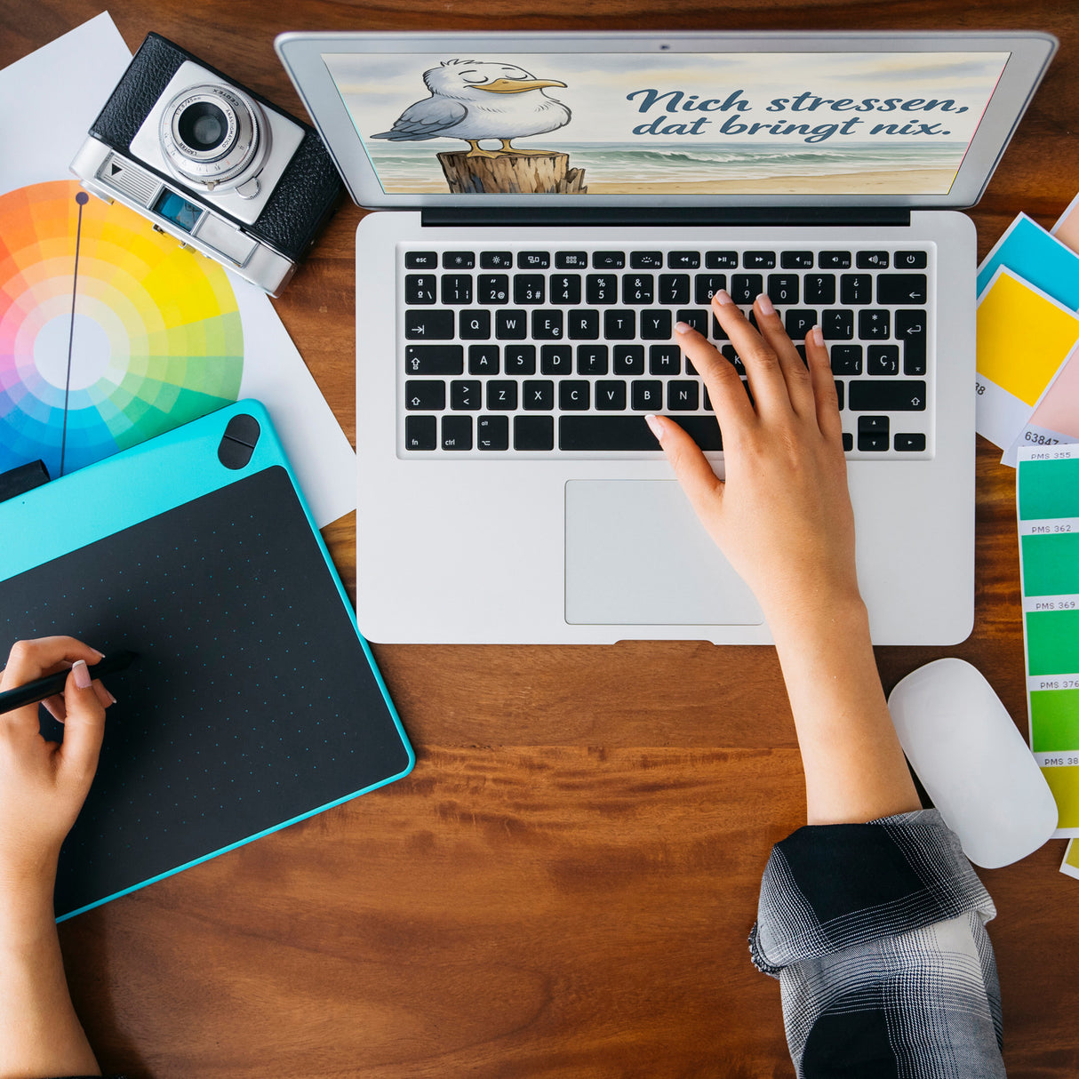 Möwe Nich stressen auf Aquarell Souvenir Magnet