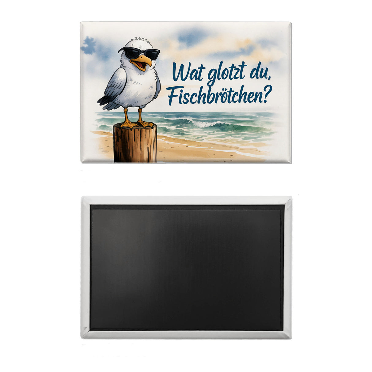 Wat glotzt du, Fischbrötchen? Möwe mit Sonnenbrille Souvenir Souvenir Magnet