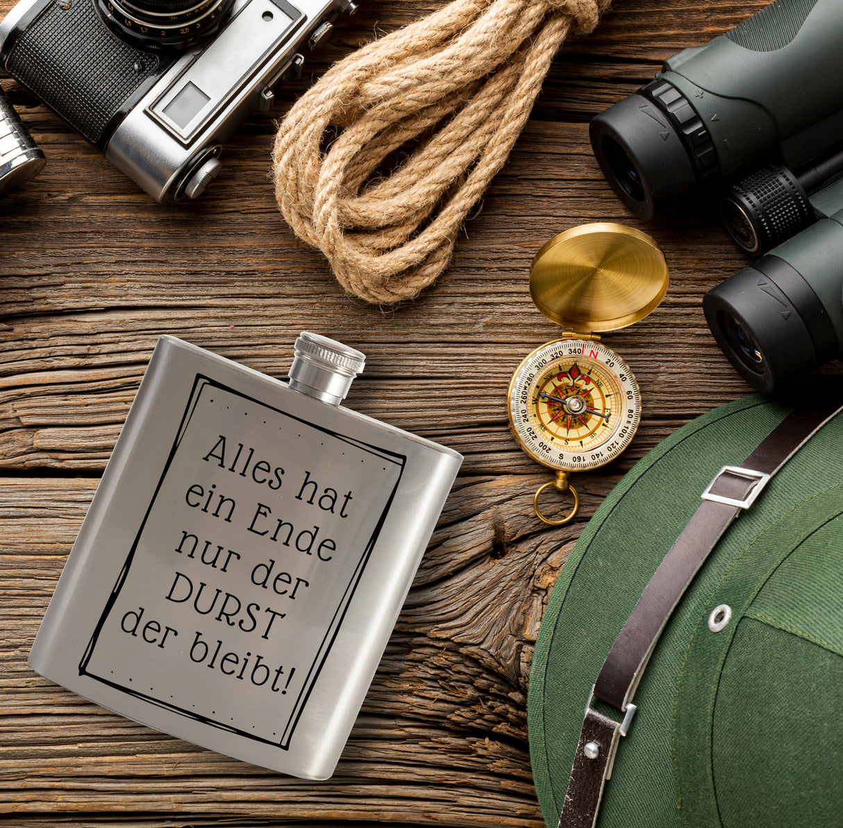 Alles hat ein Ende nur der Durst der bleibt! Flachmann