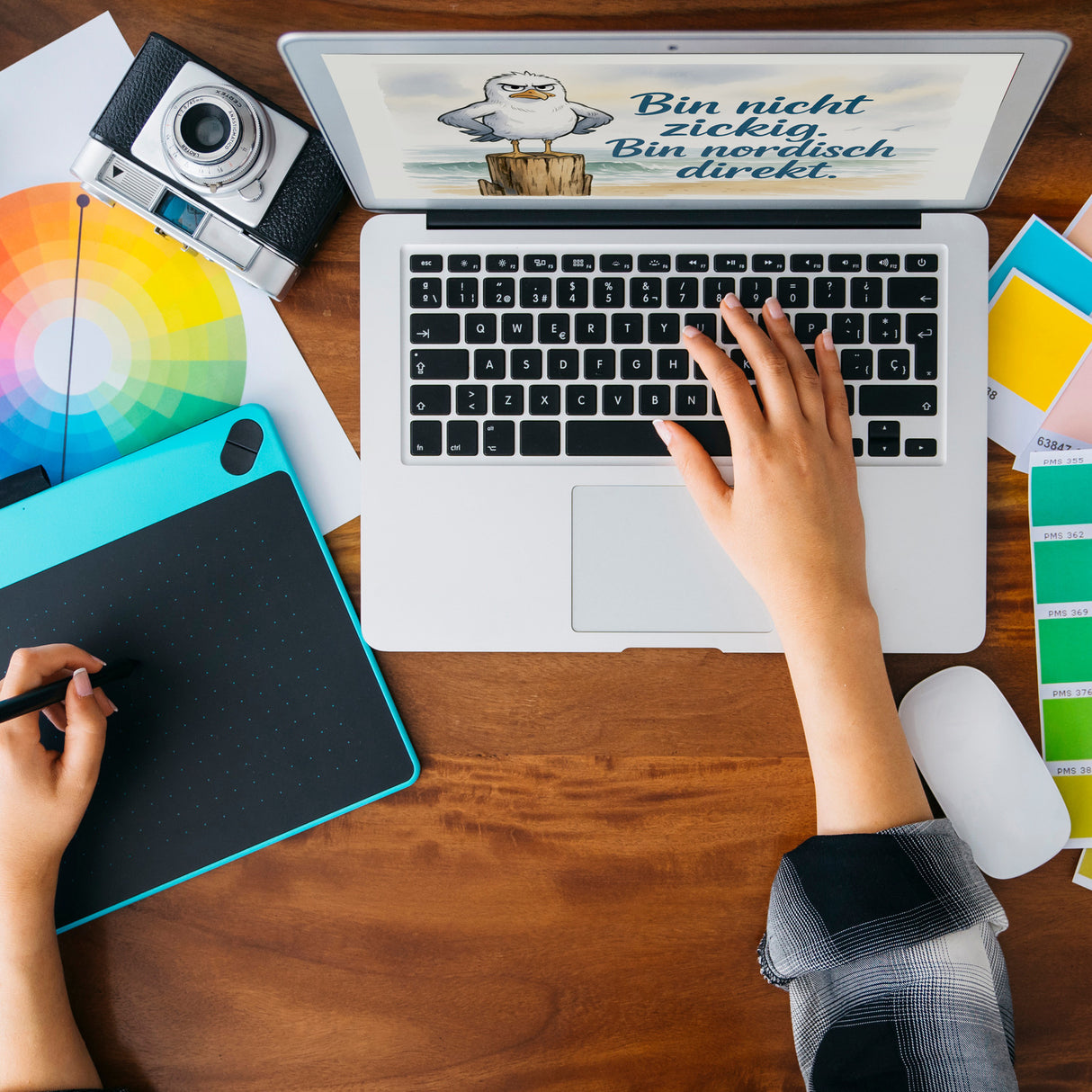 Möwe am Strand Schlüsselanhänger mit nordischem Humor