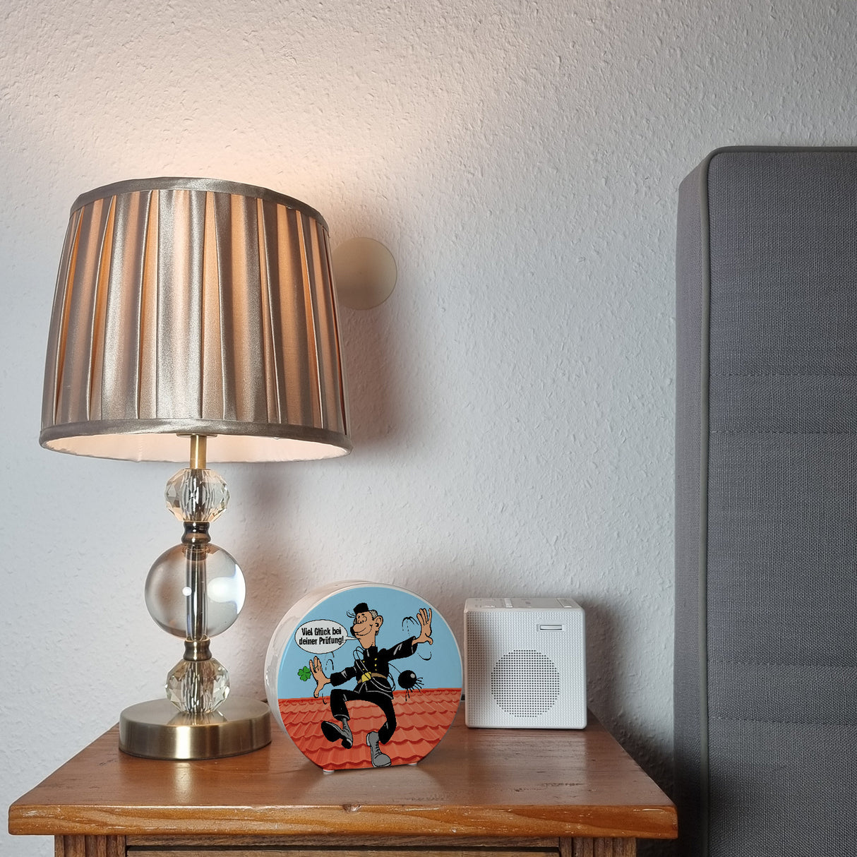 Kaminfeger Spardose mit Spruch: Viel Glück bei deiner Prüfung