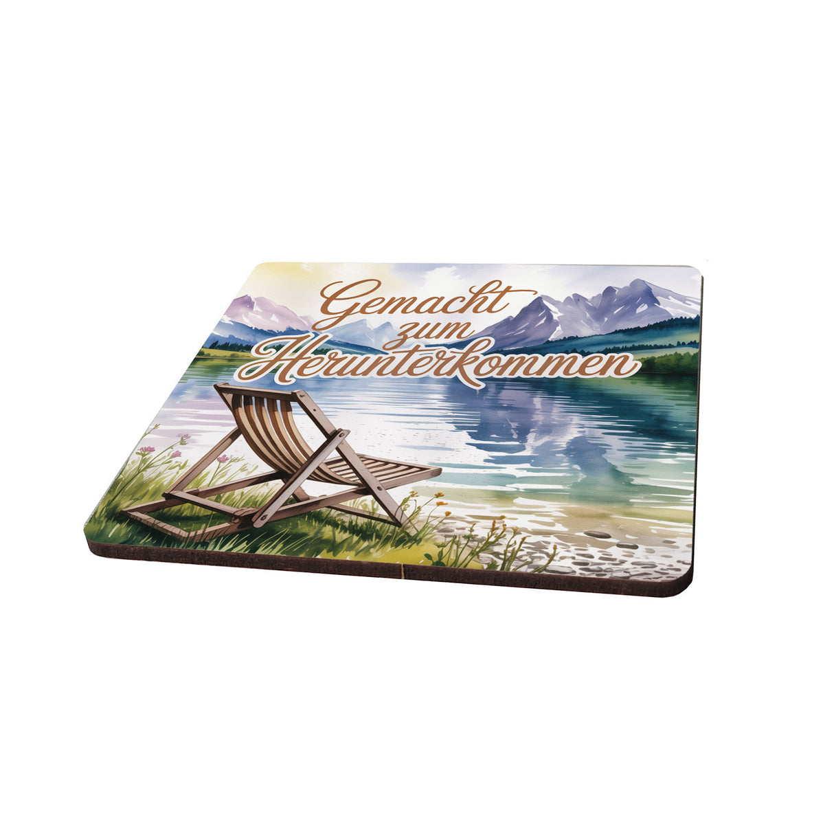 Chiemgau Liegestuhl 6er Set Untersetzer aus Holz - Gemacht zum Herunterkommen