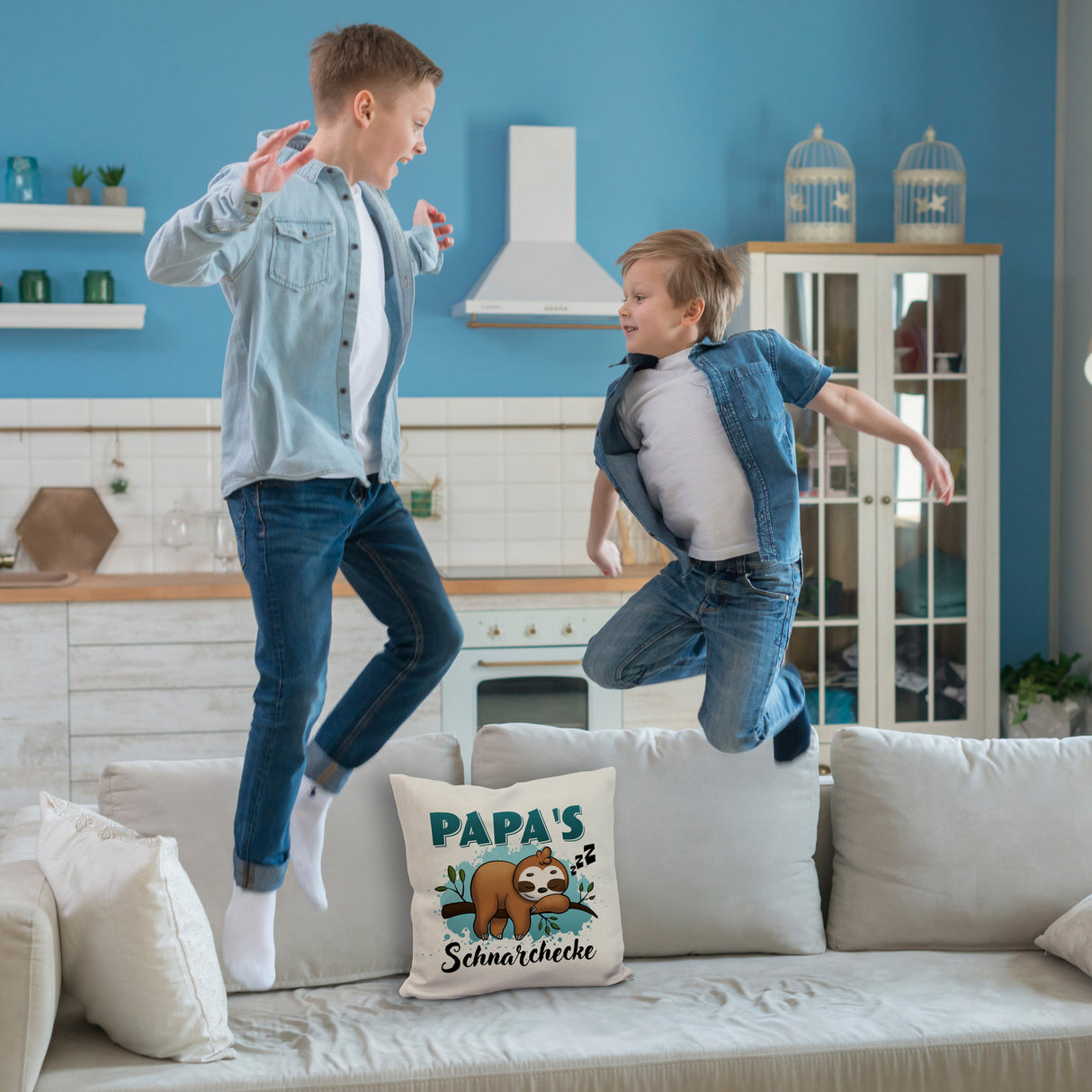 Faultier auf Ast Kissen Papa's Schnarchecke