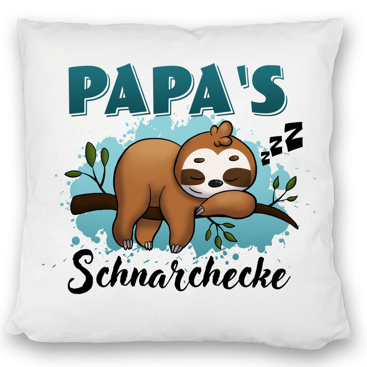 Faultier auf Ast Kissen Papa's Schnarchecke