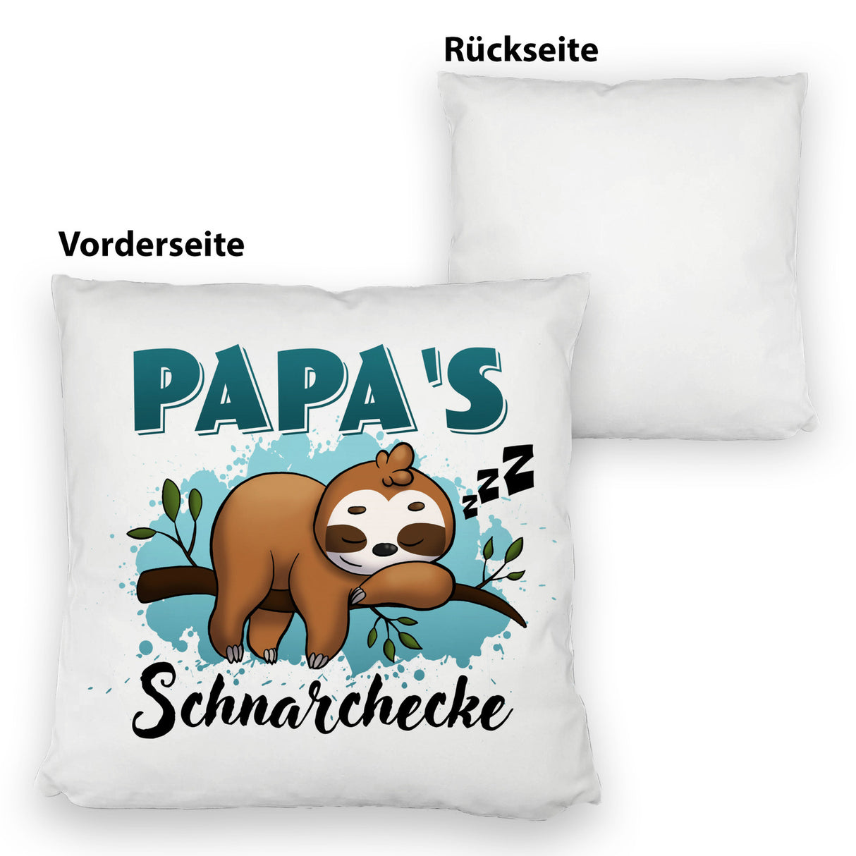 Faultier auf Ast Kissen Papa's Schnarchecke