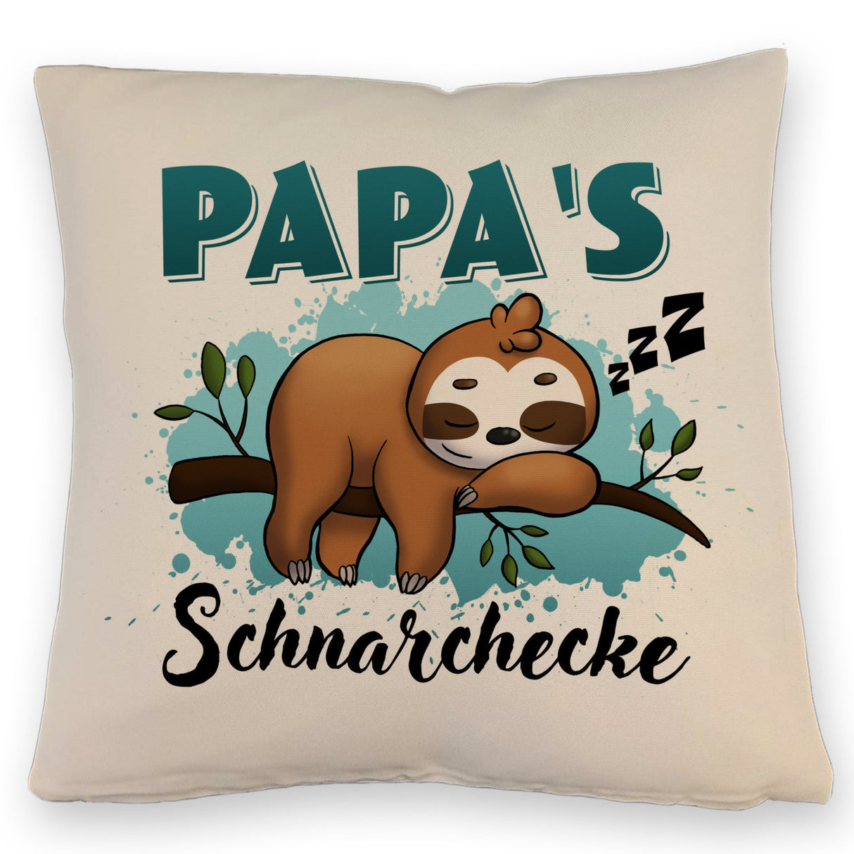 Faultier auf Ast Kissen Papa's Schnarchecke