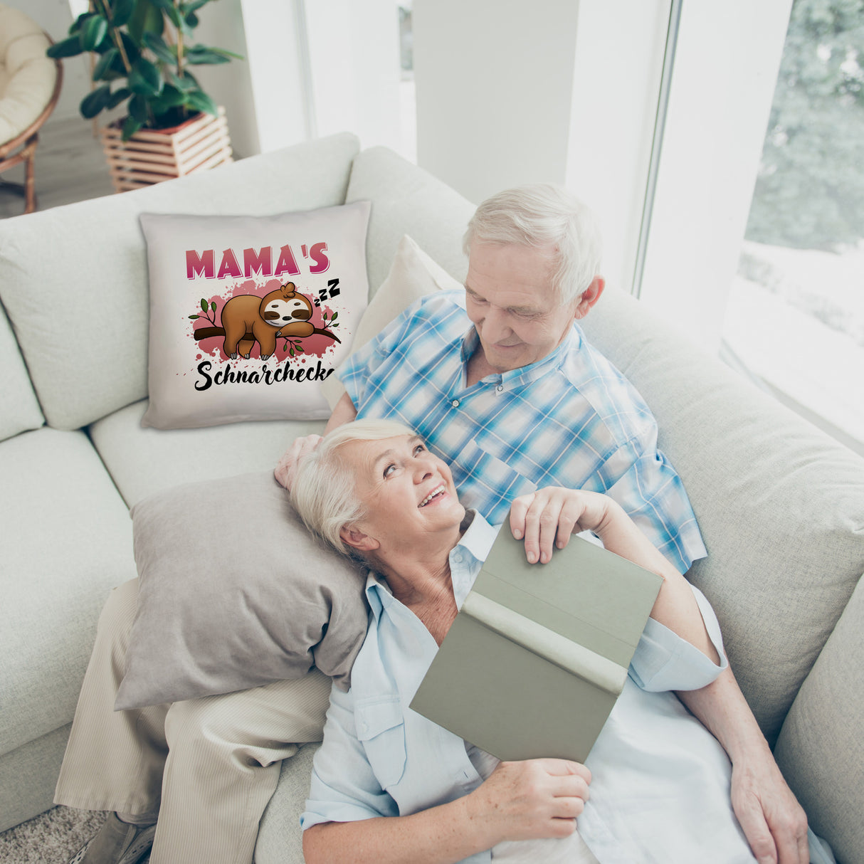 Faultier auf Ast Kissen Mama's Schnarchecke