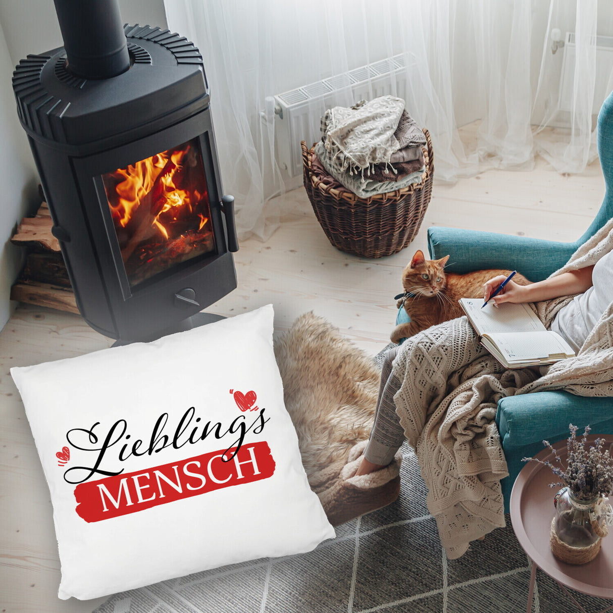 Liebster Mensch Kissen mit Lieblingsmensch Text