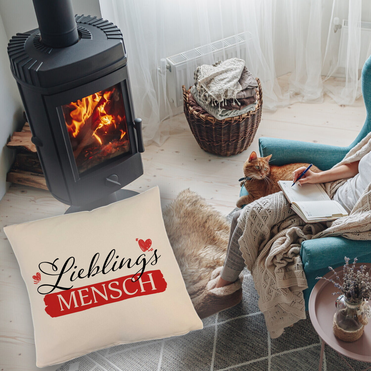 Liebster Mensch Kissen mit Lieblingsmensch Text