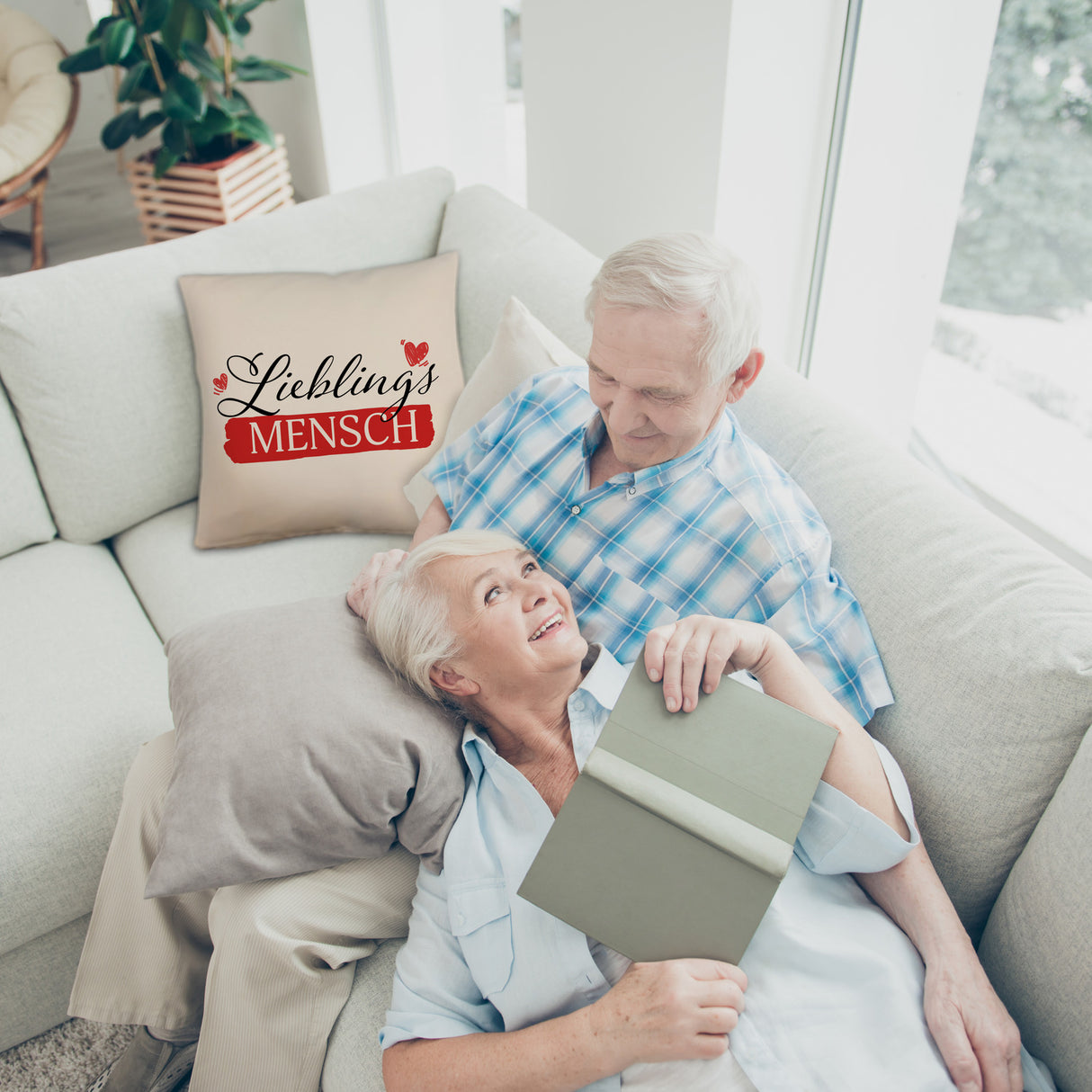 Liebster Mensch Kissen mit Lieblingsmensch Text